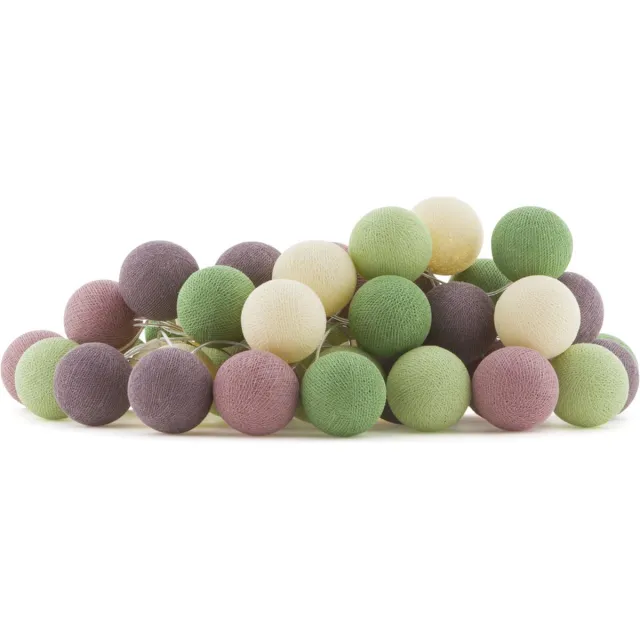 Cotton Ball Lights LED lichtslinger voor binnen - Handgemaakt en Fairtrade - 50 lampjes - Forest Fruit