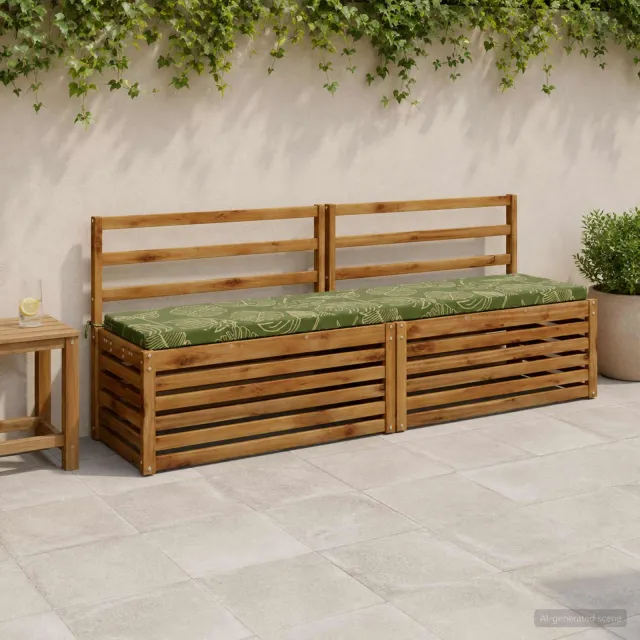 vidaXL Bankkussen SOEST 100% Polyester Bladontwerp 170 x 40 x 5 cm Groen