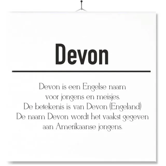 MC Living Tegel Met Opdruk | Betekenis | Kado | Cadeau | Met Naam - Devon Multi-Color