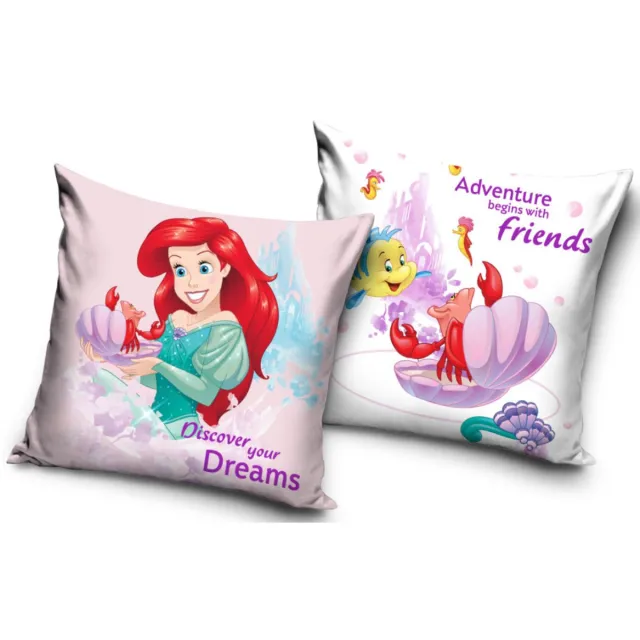 Disney Princess Ariel Kussenhoes 40x40 cm Velours Blauw