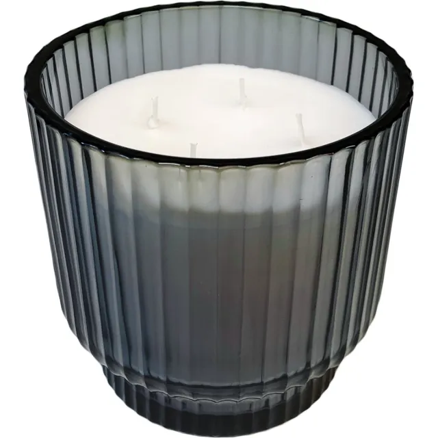 XLBoom Volta Large "Morning Glow" Geurkaars - in Glas - 140 branduren - Grijs - Ø15 cm Smoke