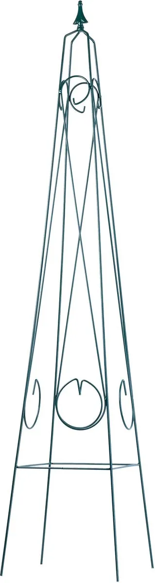 KADAX Klimhulp, rankobelisk, vrijstaande obelisk van staal, ranktoren voor tuin, rozen, klimplanten, piramide, weerbestendige rankzuil, rankframe, decoratie, groen (30 x 150 cm)