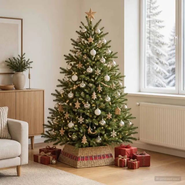 vidaXL Kerstboomkraag Vierkant Naturel 60 x 60 x 28 cm Zeegras