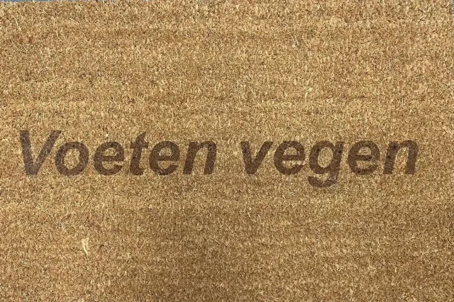 De Lange Trading Deurmat met tekst - Kokosmat - Voeten vegen - Humor - Mat licht bruin