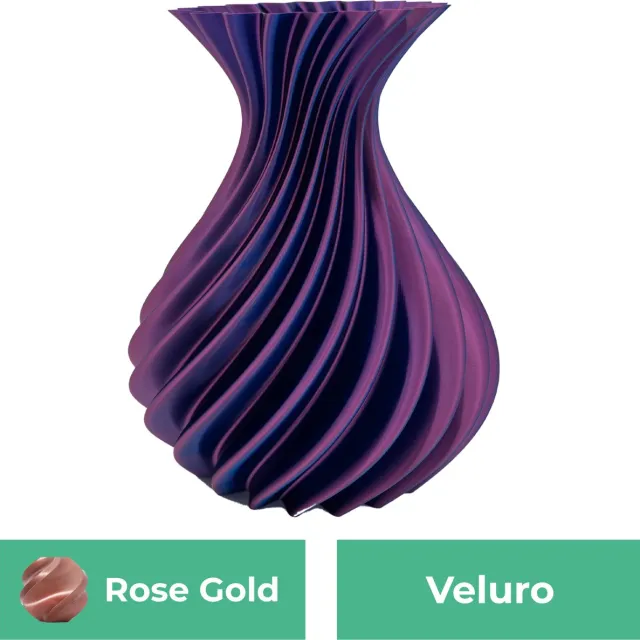 Lovora Veluro design vaas – Decoratieve vaas - Rose Gold - 3d geprinte vaas – geschikt voor droogbloemen - 20CM