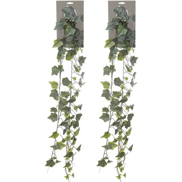 Louis Maes kunstplant blaadjes slinger Klimop/hedera - 2x - groen - 180 cm - Klimplanten