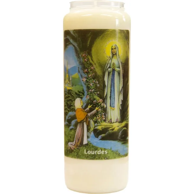Bouckaert Kaarsen Noveenkaars Lourdes - 9 dagen brander - set van 20 stuks wit