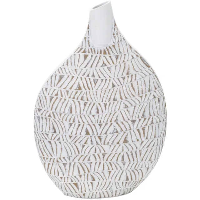 Mauro Ferretti Vaas Polyresin Nairobi 30,5×11,5×46,5 cm Wit Wash