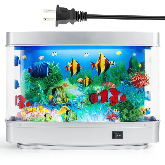 CHICFURN Aquarium Sfeerlamp, decoratieve LED-nachtlamp voor woonkamer, slaapkamer, badkamer, eetkamer, keuken of kantoor, geschikt als cadeau voor bruiloft, feestdag, Nieuwjaar of housewarming, 8 W, EU Wit