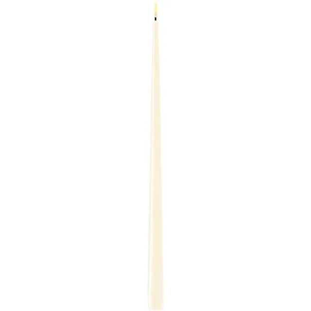 Deluxe Homeart Led Dinerkaars Crème 2.2 x 38 cm (2 Shiny Dinner Candles) Cream