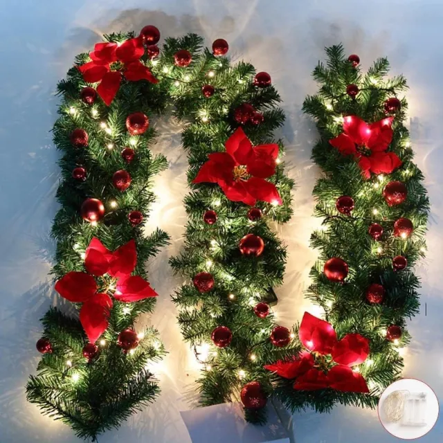FLITI Kerstverlichtingslinger - 2,7 meter met lampjes - warme decoratie - voor binnen en buiten - batterijlichtslinger - voor feestliefhebbers - meerkleurig - 1 stuk