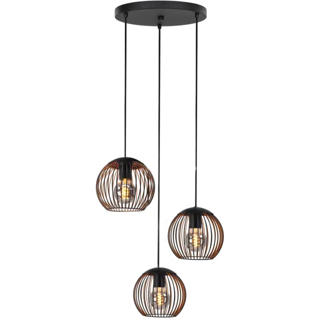 EGLO Almanzora Hanglamp - E27 - Ø 46.5 cm - Staal - Zwart|Koper Zwart;Koper;