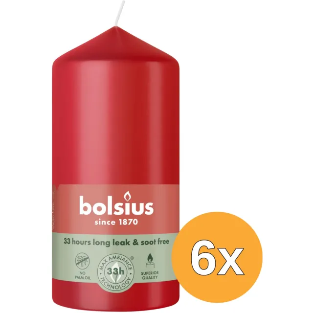 Bolsius 6x Bolsius Stompkaars 120/58 Delicate Red (1 stuk)