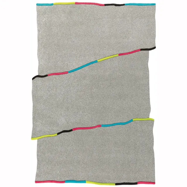 Padiro design laagpolig vloerkleed 170 x 240 cm - donkergrijs - modern abstract ontwerp - voor vloerverwarming - van modacryl, polyester en katoen