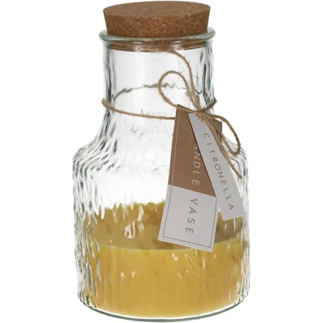 JENS Living Kaars Vaas Citronella - Kaars - Buitenkaars - Citronella kaars - Vaas Geel
