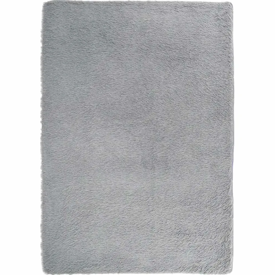 vidaXL Hoogpolig vloerkleed NAVARRA 240x340 cm polyester lichtgrijs grijs