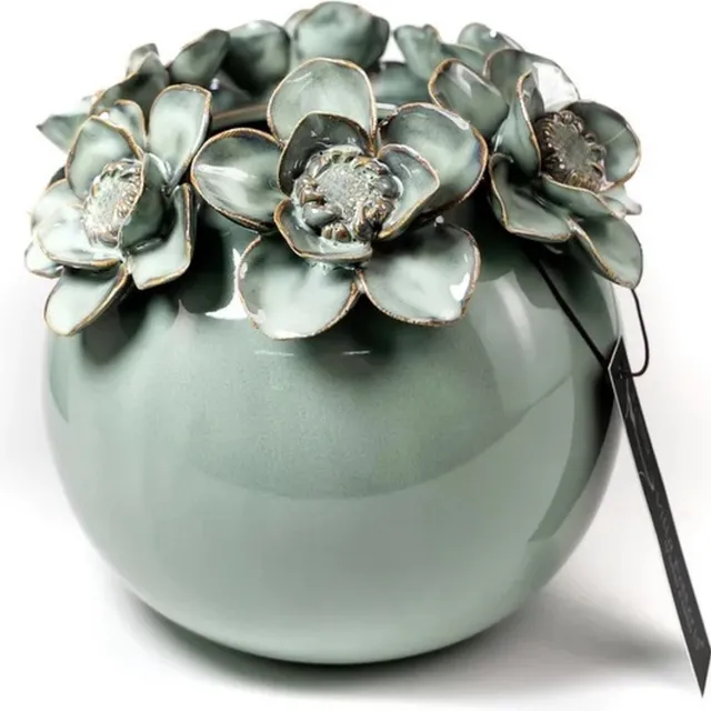 Villa Pottery Vaas Jolie 2 Donker Groen Reactief 15x15x16