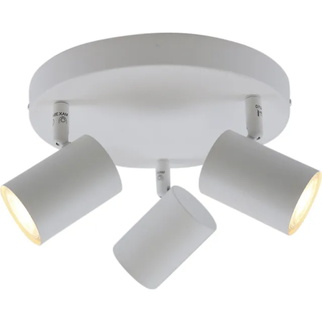 Olucia ELENA - Plafondlamp - Wit - 3L - Vorm: Rond