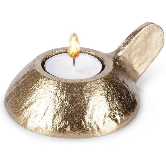 Home & Styling Collection Home Styling Collection - Aluminium Kandelaar - 12x9x5 cm - Goudkleurig - Industrieel