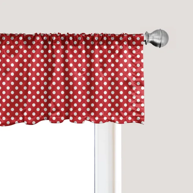 ABAKUHAUS Retro Raamvalletje, Gordijnvalletje voor Keuken en Slaapkamer met Tunnelzoom, 137 cm x 45 cm, Rood
