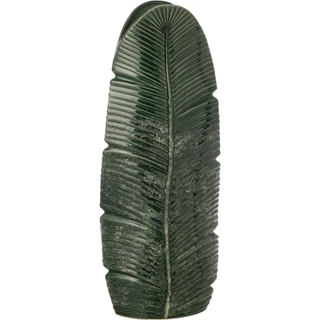 J-Line vaas Blad - steengoed - groen - large