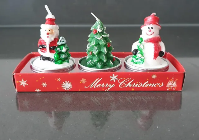 SUNMOOL Kerst Kaars Set - 3 Stuks Mix