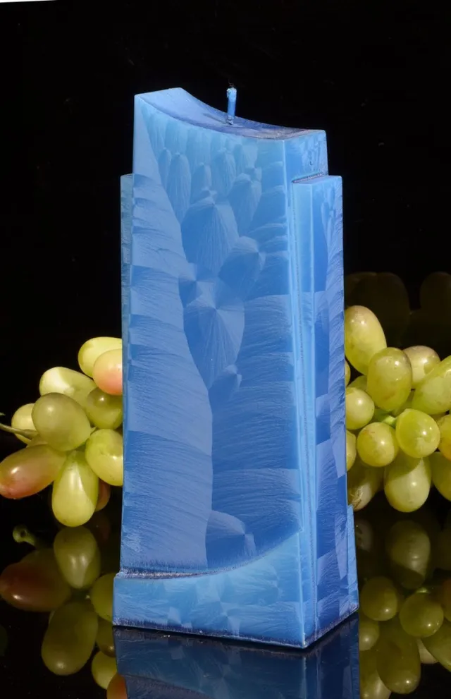 MilaNNE Apollo kaars, BLAUW POLYMICO, hoogte 18 cm
