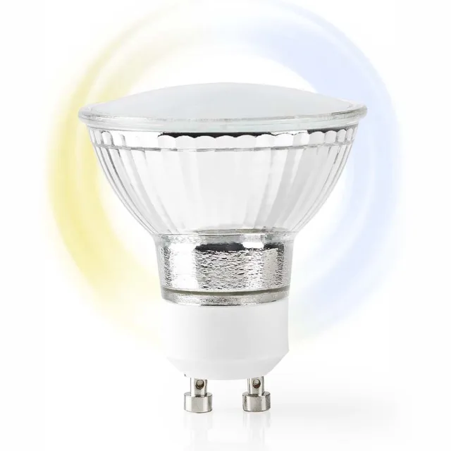 Nedis SmartLife LED Spot - Wi-Fi - GU10 - 400 lm - 5 W - Koel Wit / Warm Wit - 2700 - 6500 K - Energieklasse: F - Android / IOS - PAR16 - 1 Stuks