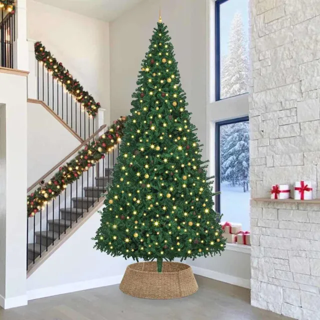 vidaXL Kerstboomkraag Rond Naturel Dia. 105 x 28 cm Zeegras Bruin
