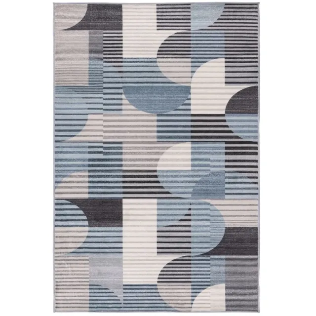 Dutch XXL Wasbaar Vloerkleed | Tapijt | Vegas | Geometrisch | Blauw