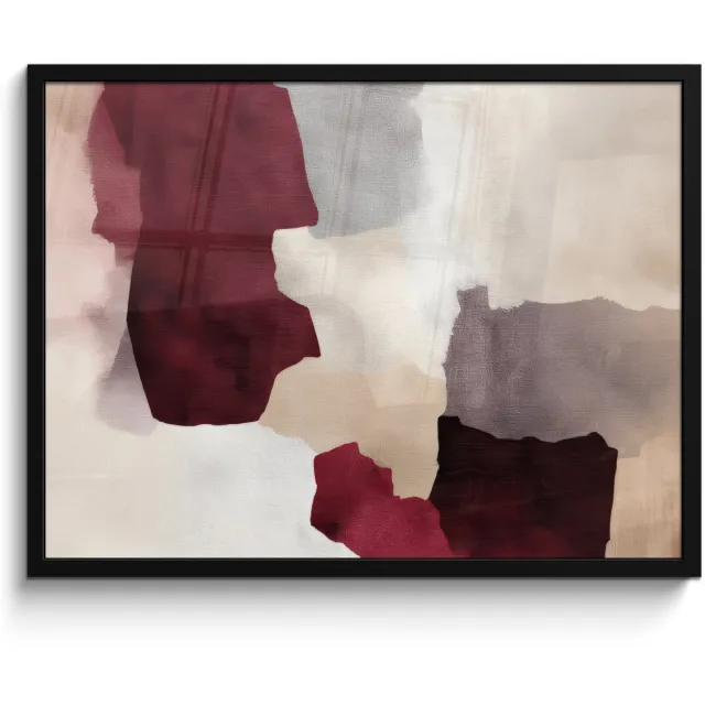 FrameYourWall Poster in lijst - Fotolijst 80x60 cm - Posters - Abstract - Kleurbakken - Rood - Posterlijst zwart - Decoratie - Wanddecoratie woonkamer - Muurdecoratie slaapkamer Abstract - Kleurvlakken