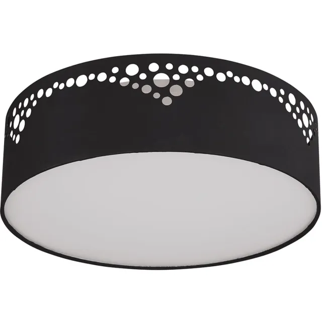 Globo Plafondlamp Woonkamerlamp Ganglamp Eetkamerlamp, metaal zwart kunststof opaal textiel wit, 2 vlammen E27, D 35 cm