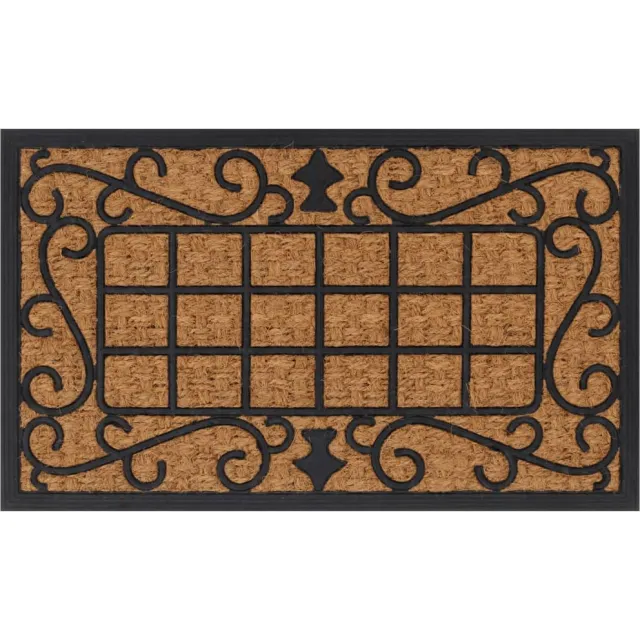 vidaXL Deurmat rechthoekig 45x75 cm rubber en kokosvezel Bruin