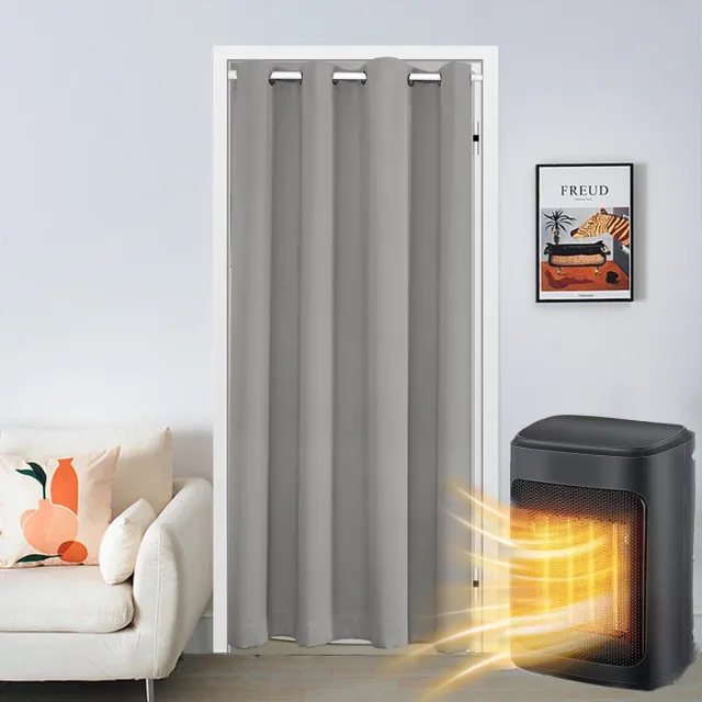 Unyqoos Elegante Thermische Deurgordijnen voor Privacy en Isolatie in Huis grijs