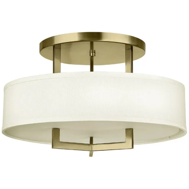 Hinkley LED Plafondlamp Hampton | 3X E27 Max 60W | Brushed Brass Zwart