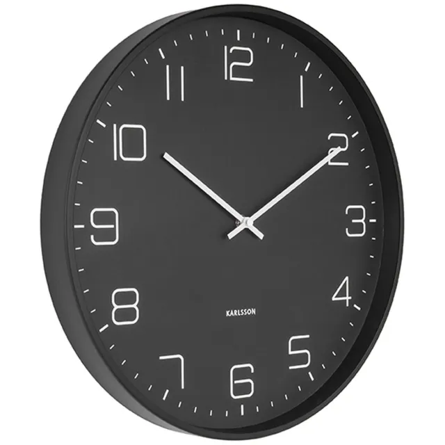 Karlsson Wandklok Lofty - IJzer mat Zwart - Ø40cm - Scandinavisch