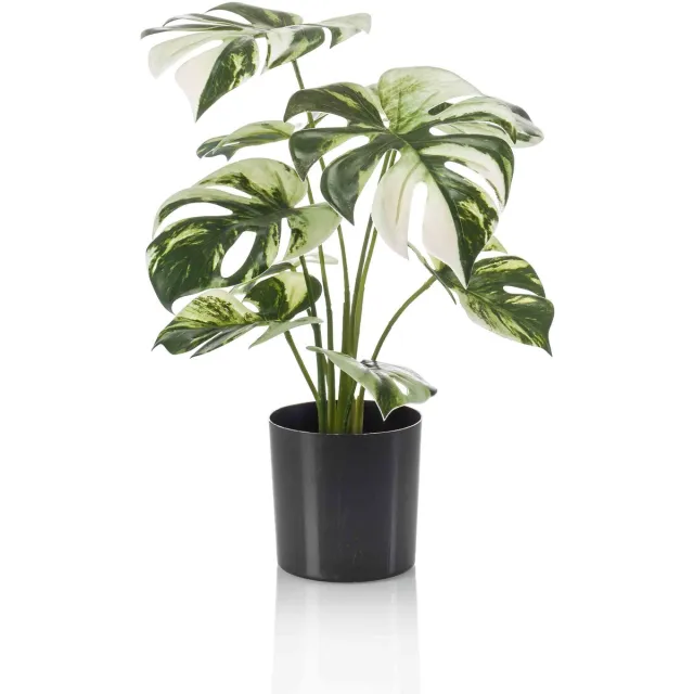 Emerald Kunstplant in pot Monstera 40cm - Kunstplant voor binnen Groen