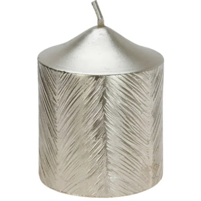 KIB Decoratieve kaars met metallic patroon, 5 x 6 cm gouden