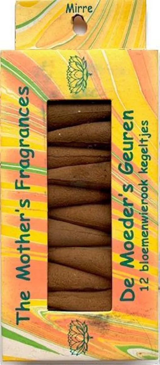De Moeder's Geuren Wierook Mirre - 12 Bloemenwierook Kegeltjes - De Moeder's Geuren Geel
