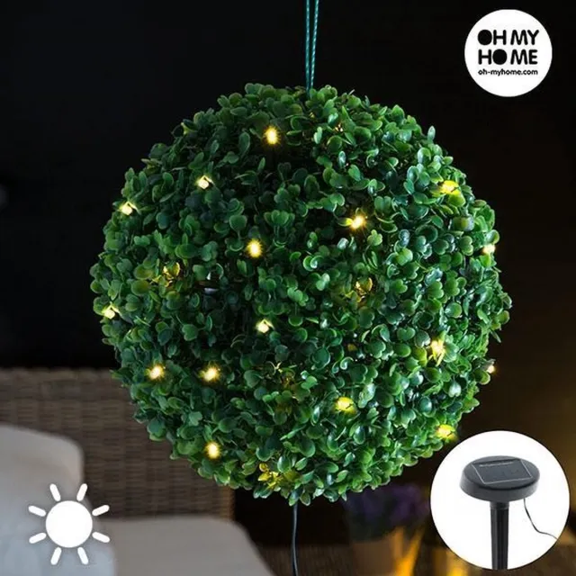 Oh My Home Bosjeslamp op Zonne-Energie (20 Leds), Kunstplant met verlichting groen
