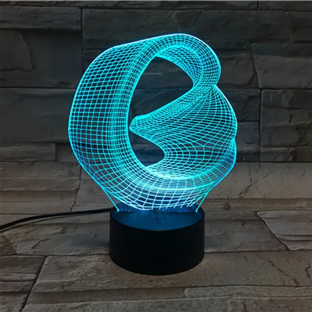 MC Living 3D Led Lamp Met Gravering - RGB 7 Kleuren - Illusie
