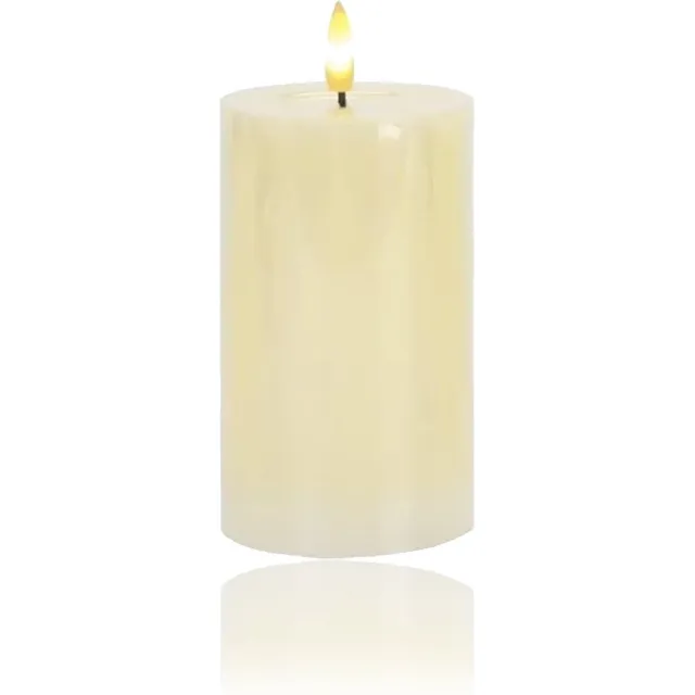 AXBO Led kaars - 15 cm- Echte Wax - Vlamloze veilige kaars - batterij - Brandveilig - Flameless candle - Kindveilig - Realistisch vaste vlam - Decoratie - Kerst - Tijdstimer - Realistisch Ivory