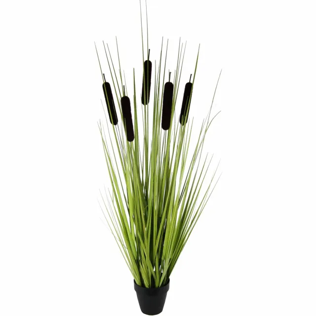 Ibenzoa Decoratieve Kunstgrasplant in Kunststof Pot voor Binnen en Buiten met Realistisch Uiterlijk Groen Bruin Zwart\groen