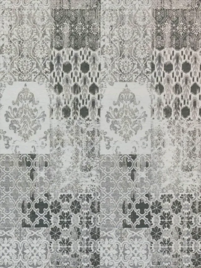 Gínore Vintage patchwork - Stunning Silver - 170x240 - Ruskeala Zwart