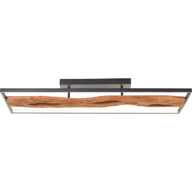 Brilliant Plafondlamp zwart met hout Chaumont 100cm - G80114/76 Hout Zwart