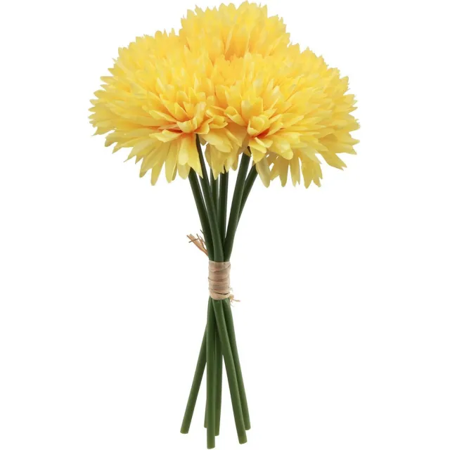 Chaks Kunstbloemen boeket dahlia - geel - 26 cm - bloemstuk - onderhoudsvrij