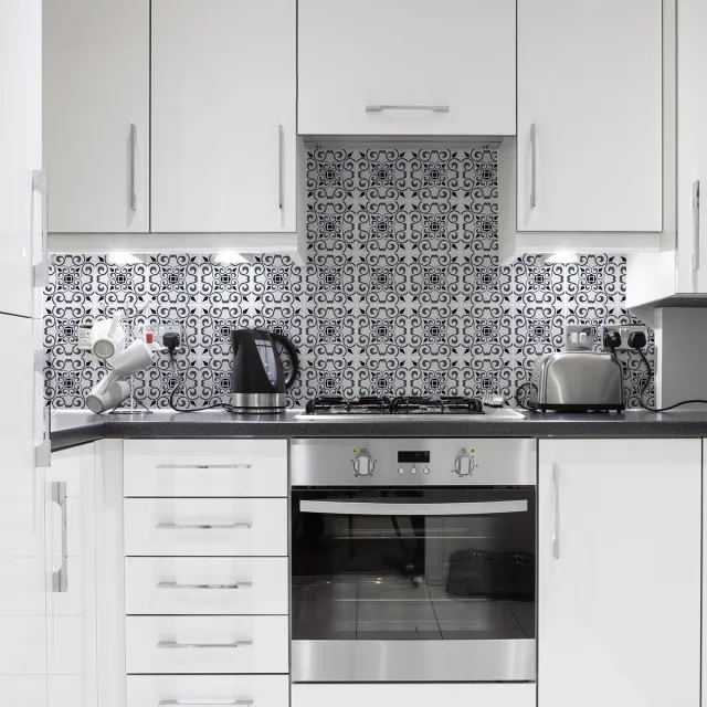 Ambiance Sticker Zelfklevende tegelmuurstickers voor keuken en badkamer - 24 Bartoli Azulejo tegelstickers - 24 stickers 10x10cm Multi color
