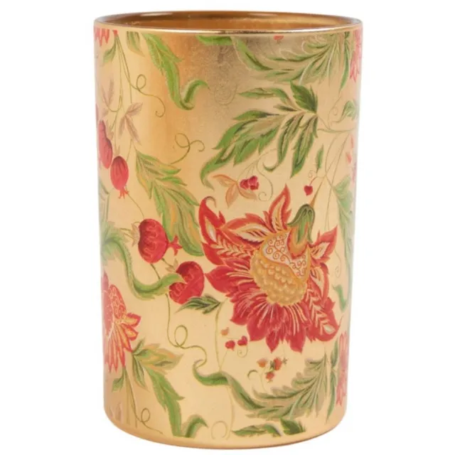 Mars & More Theelichthouder goudfolie - glas vierkant - hoogte 12,5 cm Multi
