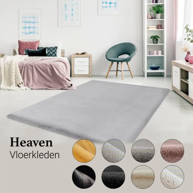 Tapijtenmagazijn Lalee Heaven - Vloerkleed - Tapijt – Karpet - Hoogpolig - Superzacht -comfy Fluffy - rabbit fur- 160x230 cm Zilver grijs
