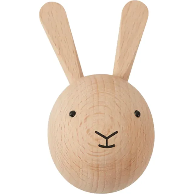 OYOY Rabbit Muurhaak - Nature Beige, Bruin, Zwart